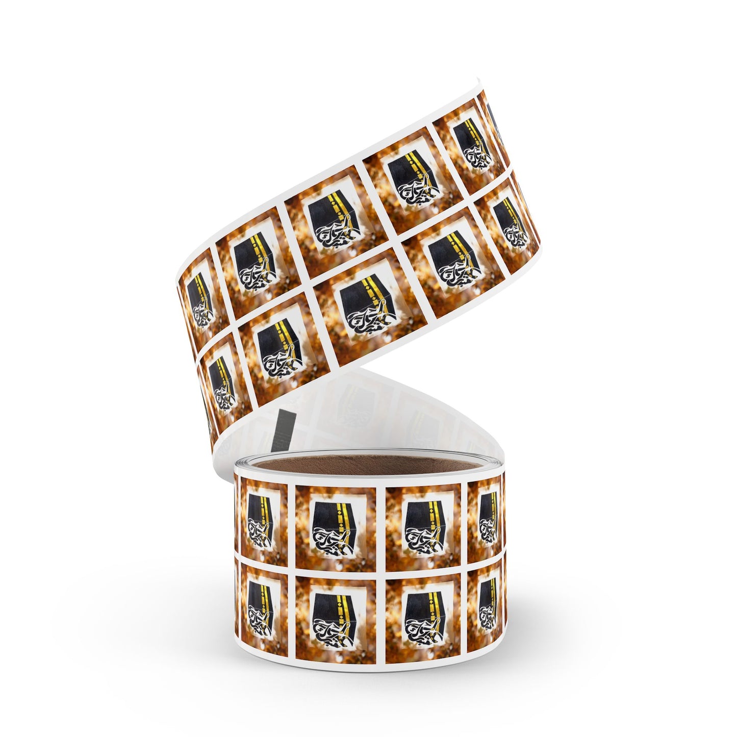 Kaaba Square Sticker Roll — Islamic Mosque Labels for Ramadan Eid Events