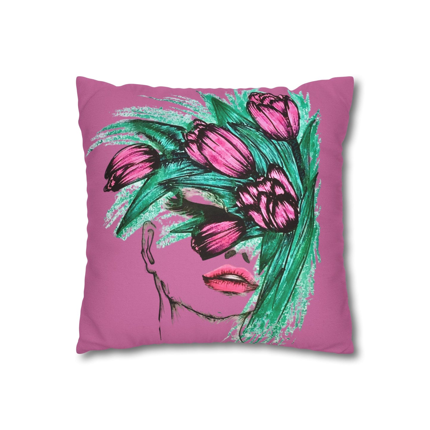 Spun Polyester Square Pillowcase