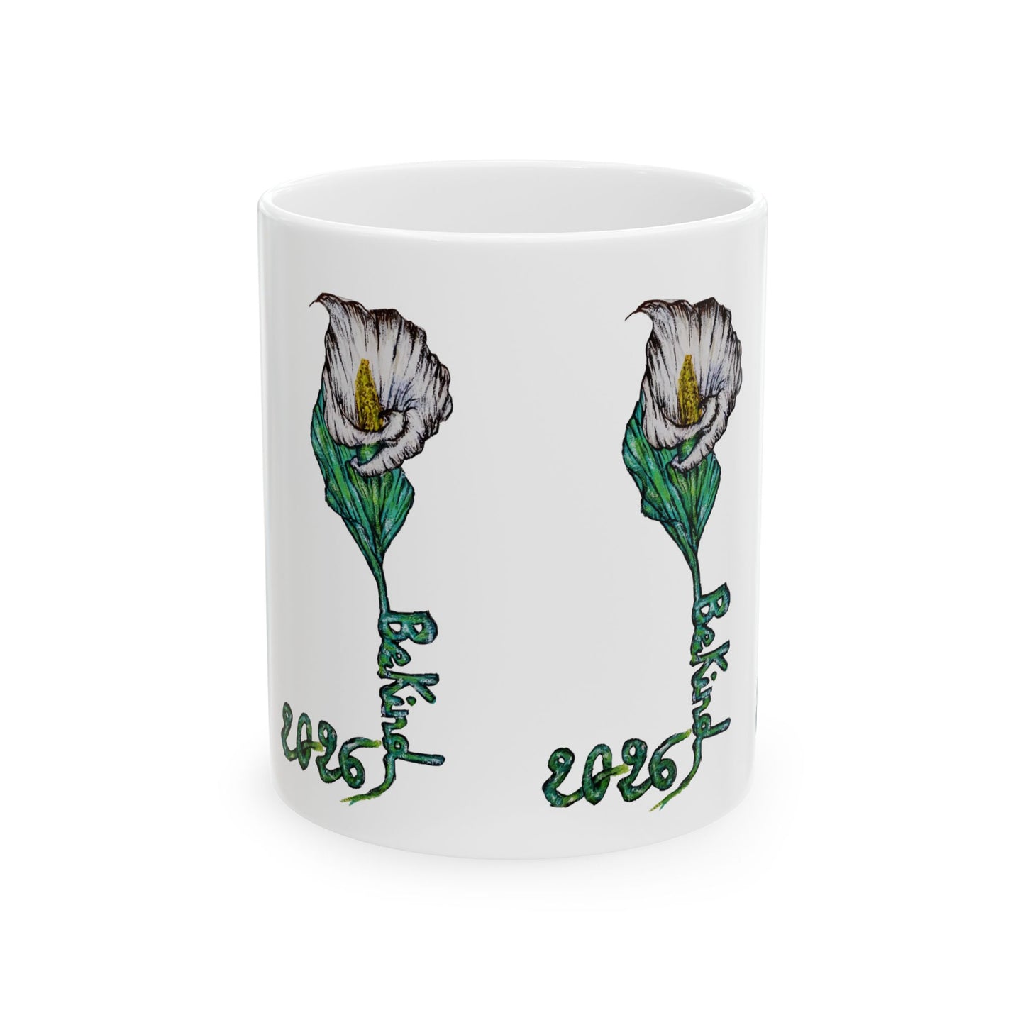 Be Kind Floral Ceramic Mug - Positive Vibes for Everyday Enjoyment