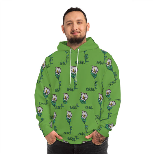 Floral Green Fashion Hoodie - Stylish AOP Design for Nature Lovers