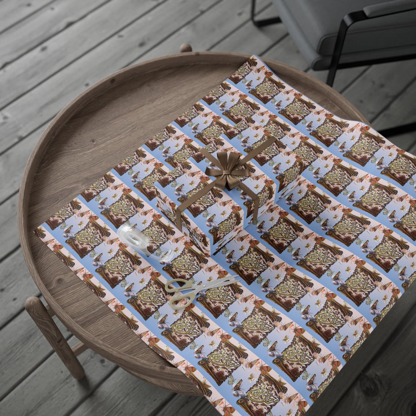 Wrapping Paper Roll — Cute Brown Tabby Cat Pattern Gift Wrap (Pet Lover Holiday & Birthday)