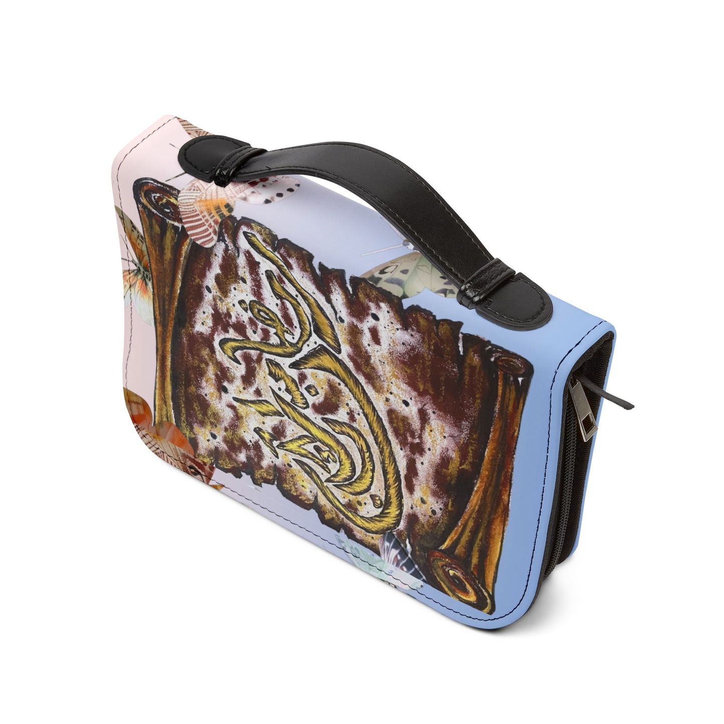 Bible Cover — Floral Scroll Design Zippered Bible Case