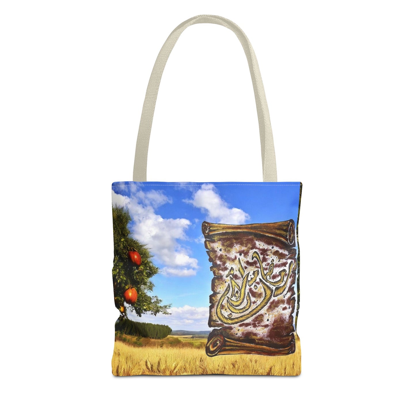 Tote Bag — Scenic Arabic Calligraphy Scroll Design
