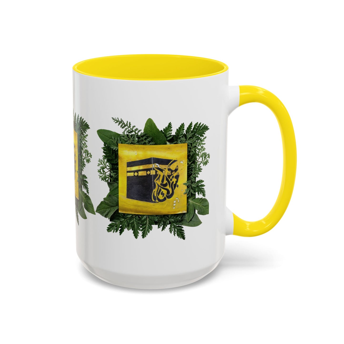 Kaaba Floral Accent Coffee Mug — Islamic Pilgrimage Hajj Umrah Gift (11/15 oz)