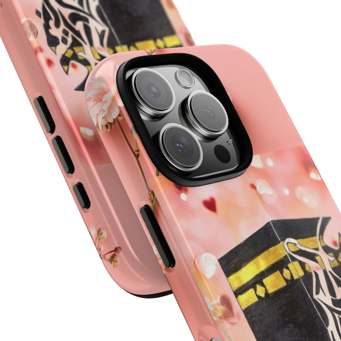 Kaaba Floral Phone Case – Pink Islamic Shrine Design