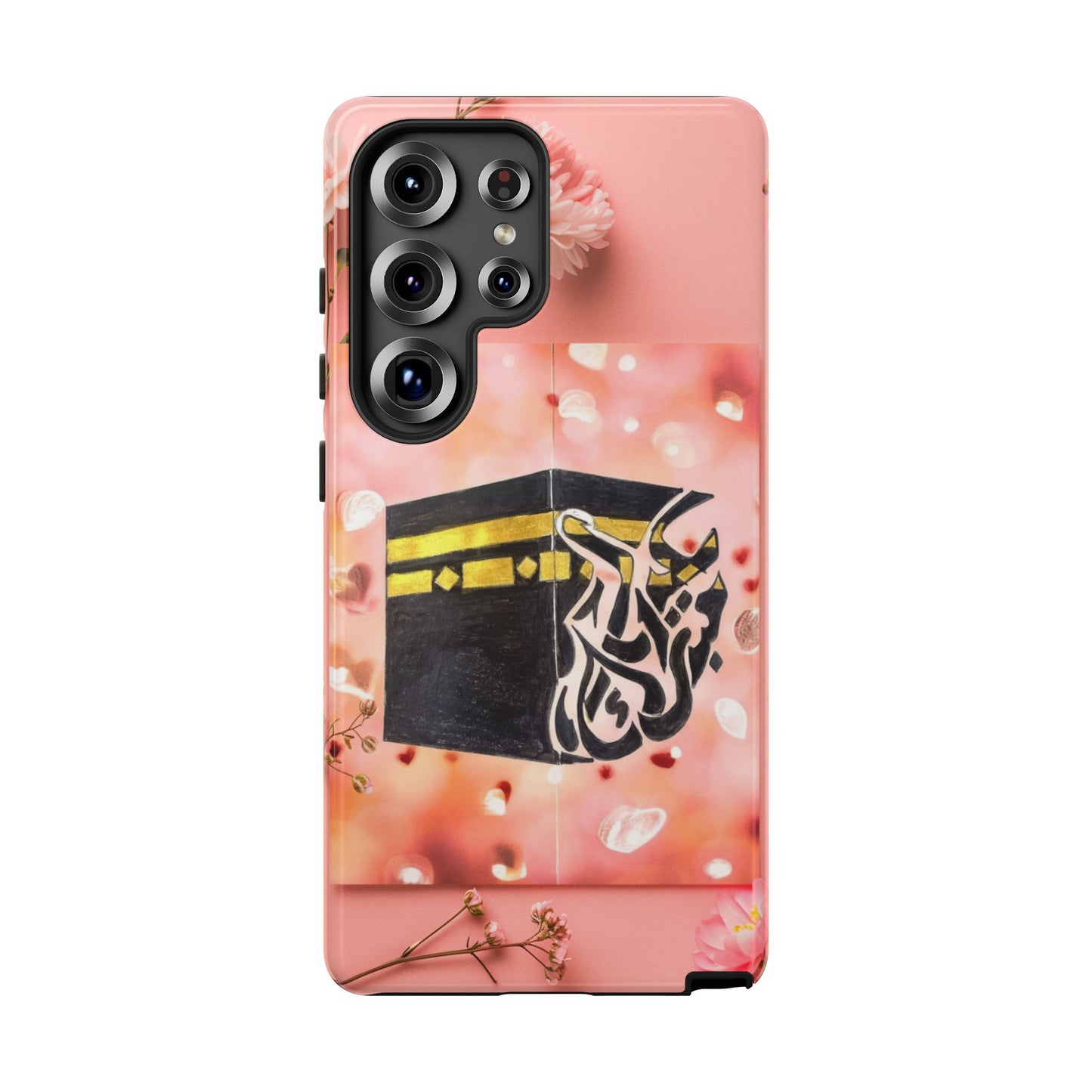 Kaaba Floral Phone Case – Pink Islamic Shrine Design