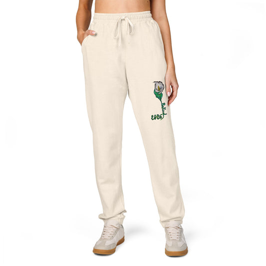 Rose Embroidered Unisex Fleece Sweatpants