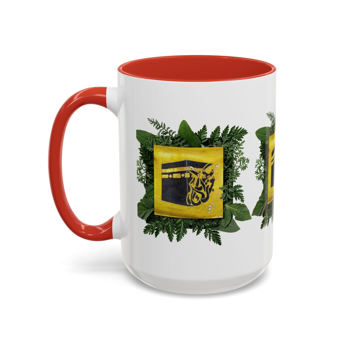 Kaaba Floral Accent Coffee Mug — Islamic Pilgrimage Hajj Umrah Gift (11/15 oz)
