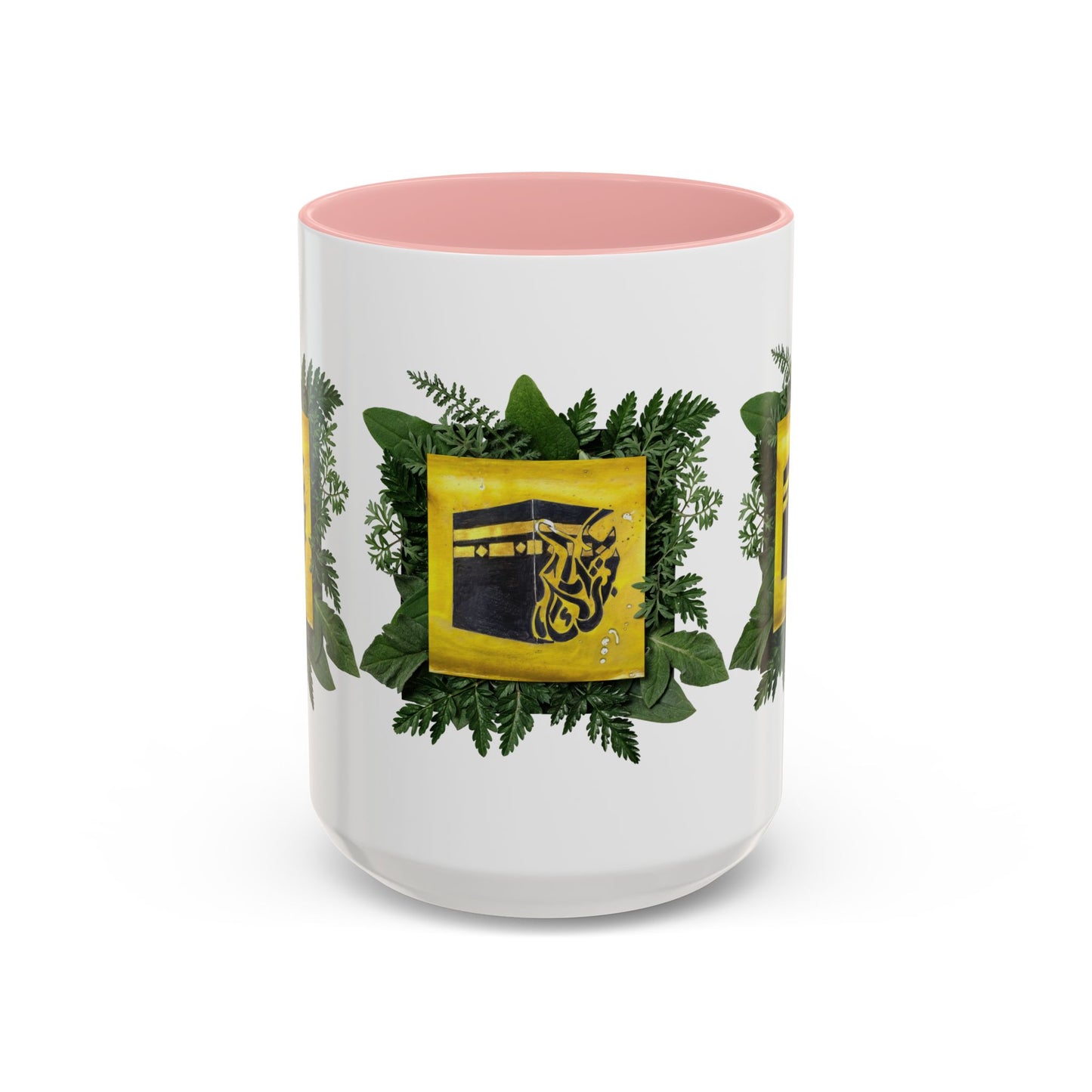 Kaaba Floral Accent Coffee Mug — Islamic Pilgrimage Hajj Umrah Gift (11/15 oz)