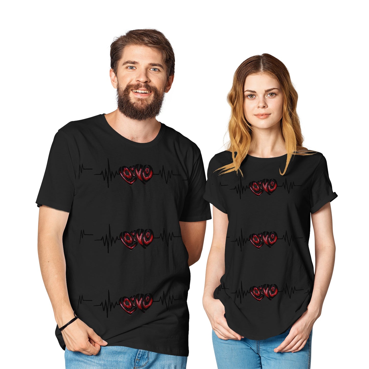 Couple's Crew Neck Cotton Jersey T-Shirt