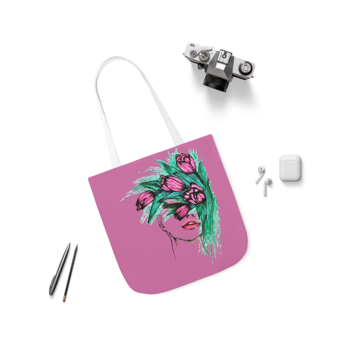 Canvas Tote Bag, 5-Color Straps