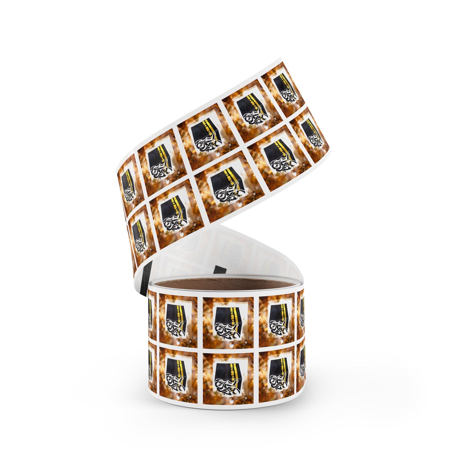 Kaaba Square Sticker Roll — Islamic Mosque Labels for Ramadan Eid Events