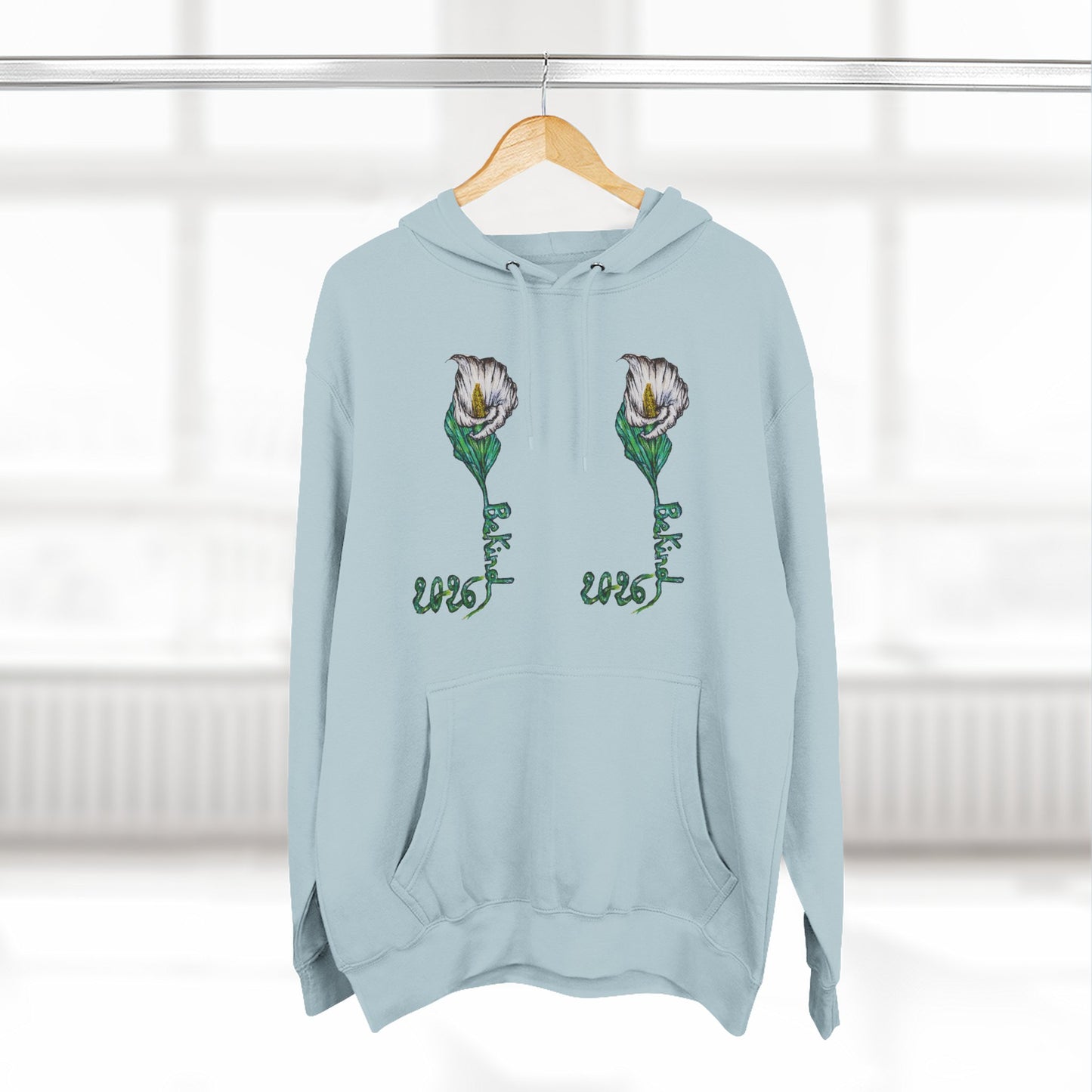 Floral Fleece Hoodie with Inspirational Quote