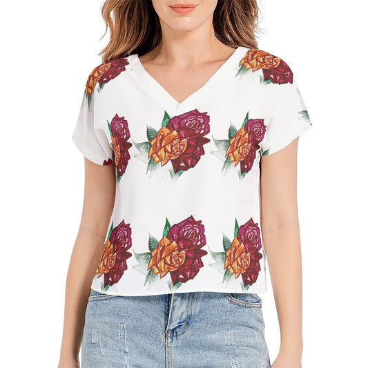 Batwing Sleeve V-Neck Top