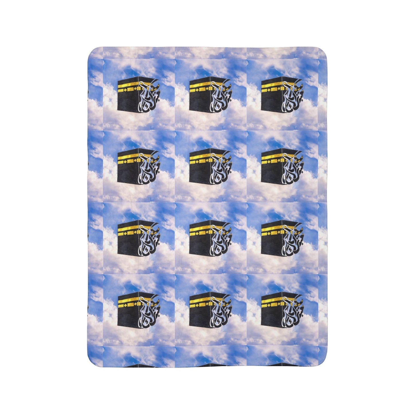 Kaaba Cloud Fleece Sherpa Blanket – Islamic Pilgrimage Prayer Throw