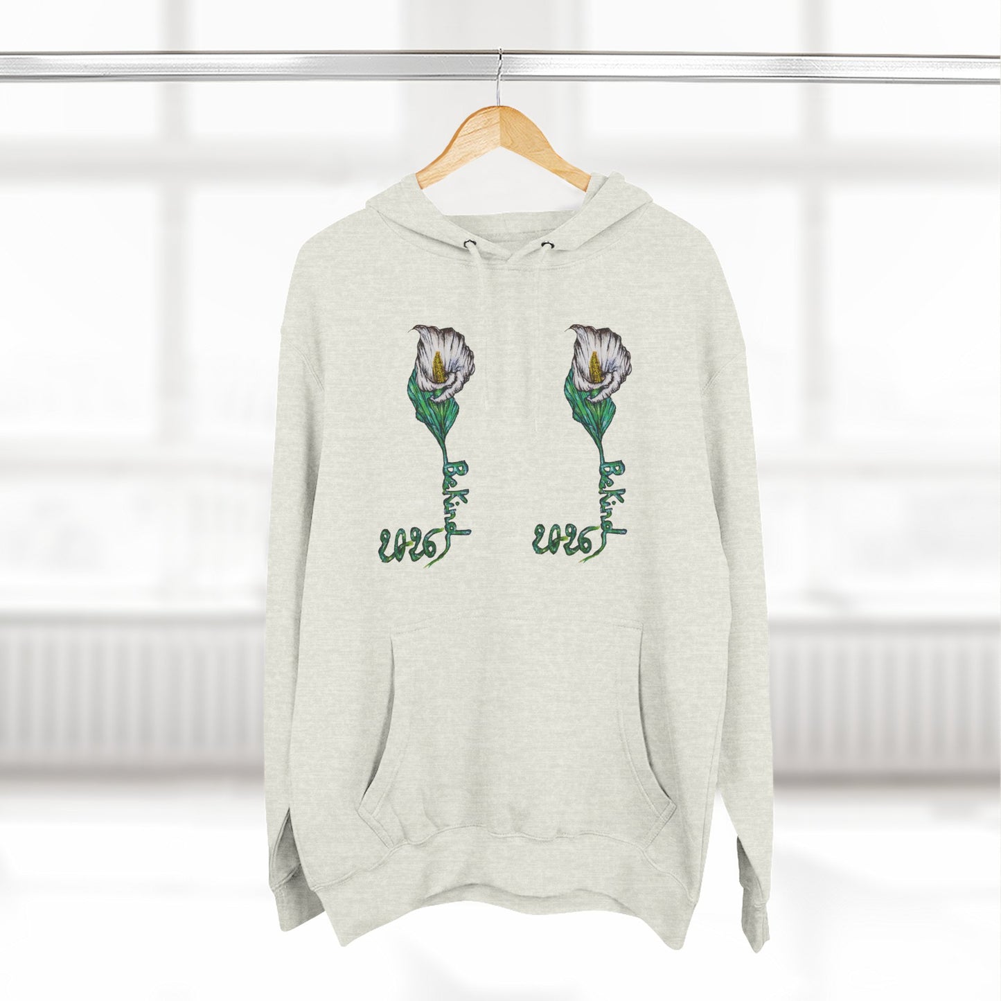 Floral Fleece Hoodie with Inspirational Quote