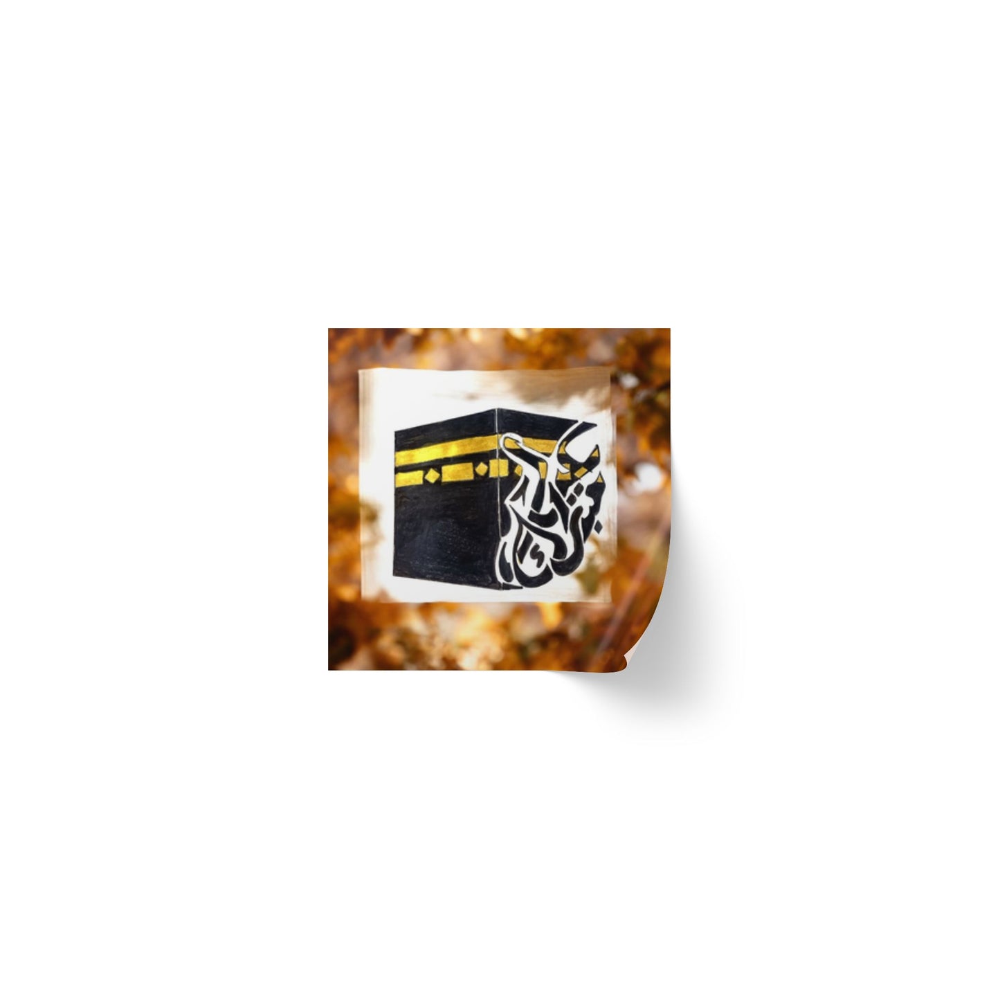 Kaaba Square Sticker Roll — Islamic Mosque Labels for Ramadan Eid Events
