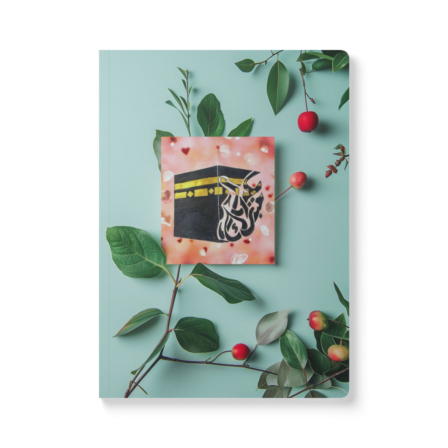 Islamic Kaaba Softcover Journal — Floral Pilgrimage Notebook