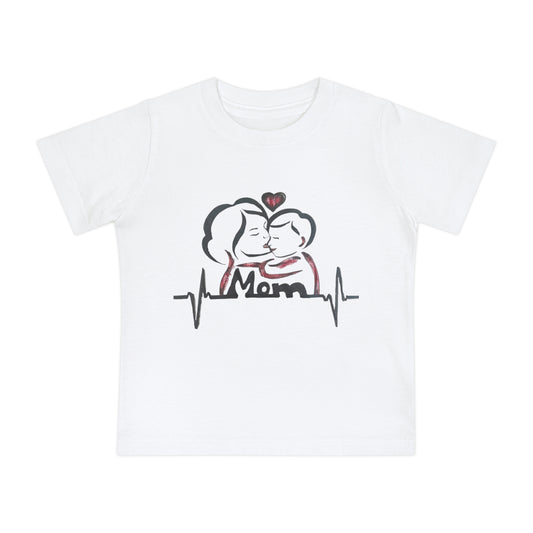 Mommy & Me Baby T-Shirt, Heartbeat Graphic Tee for New Moms, Gift for Mother's Day, Baby Shower, Cute Family Outfit