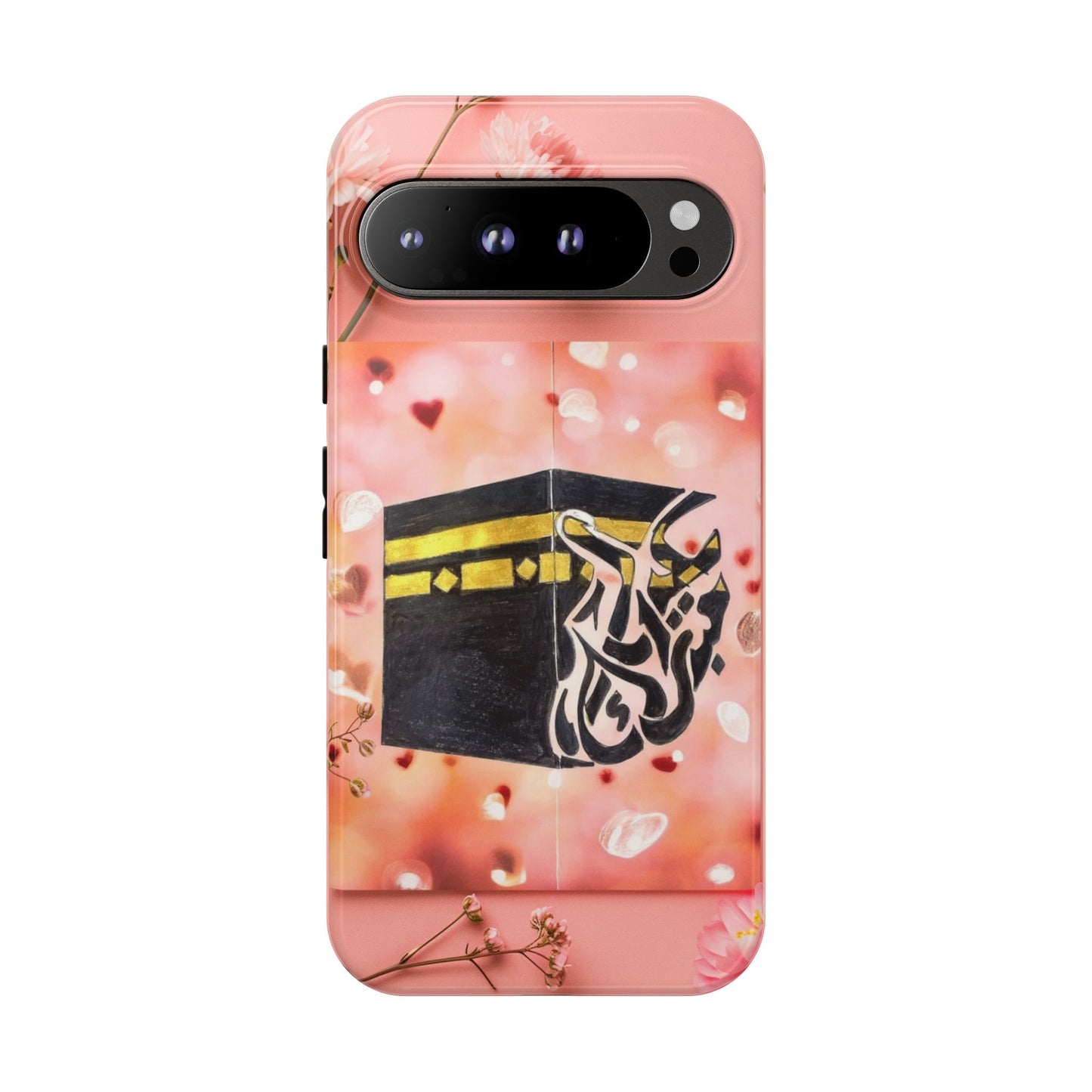 Kaaba Floral Phone Case – Pink Islamic Shrine Design