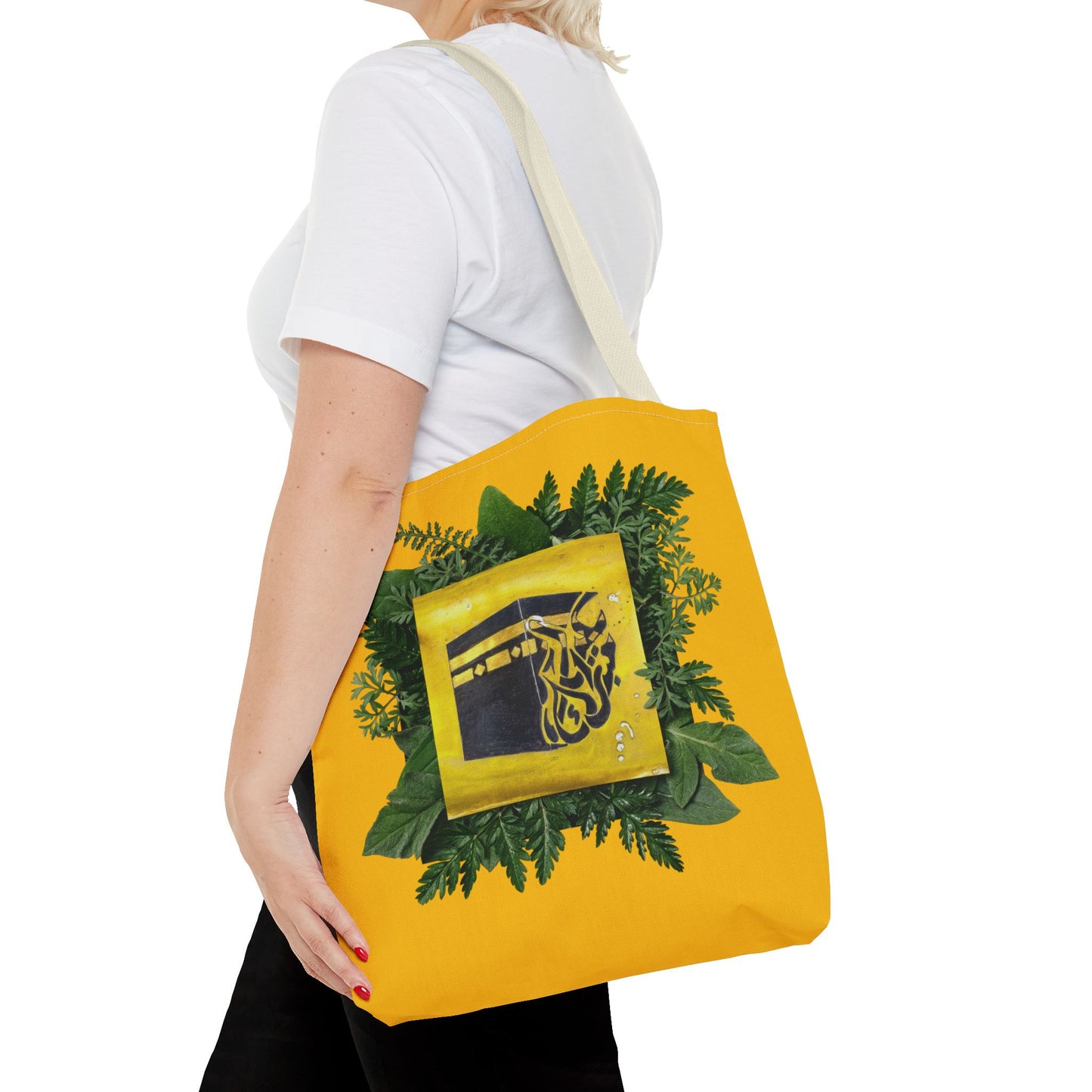 Kaaba Floral Tote Bag – Islamic Pilgrimage Hajj Umrah Gift