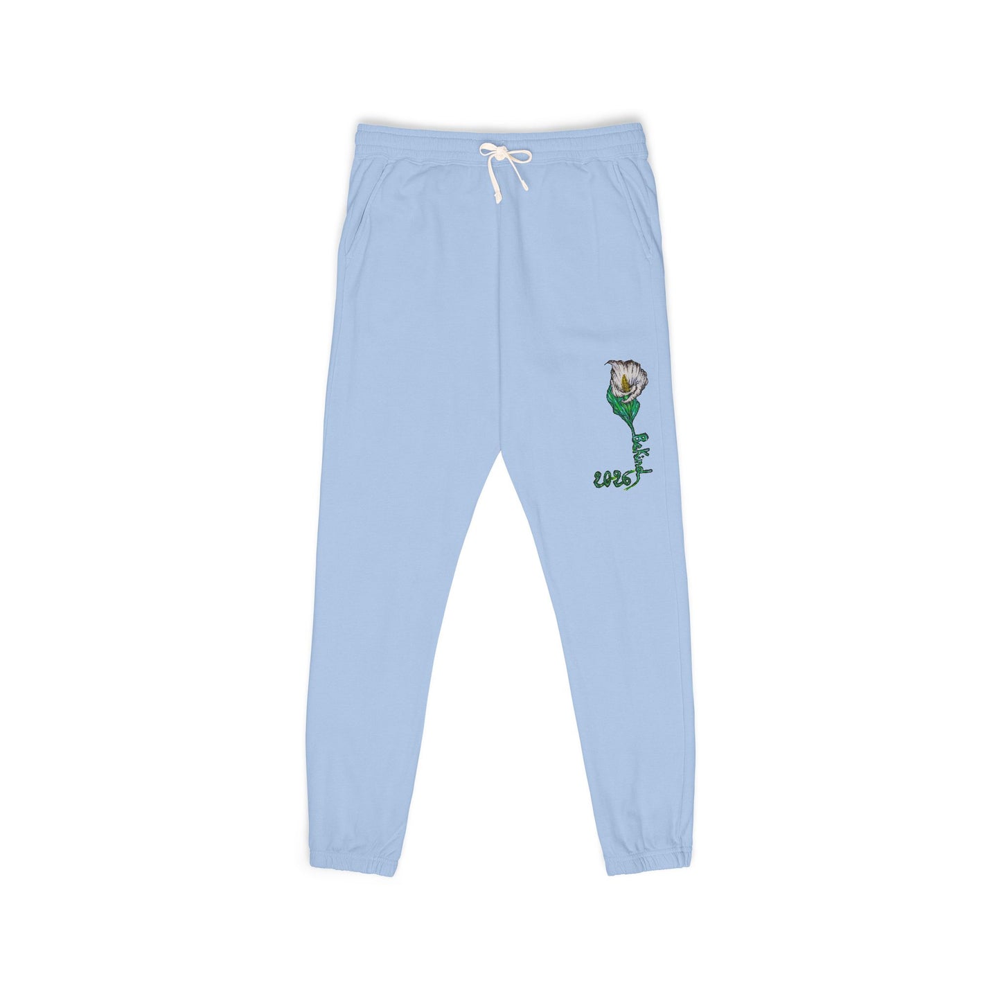 Rose Embroidered Unisex Fleece Sweatpants