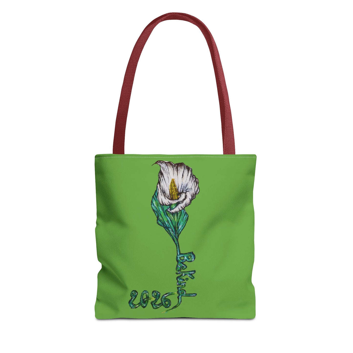 Floral Green Tote Bag - Unique Art Design for Everyday Use