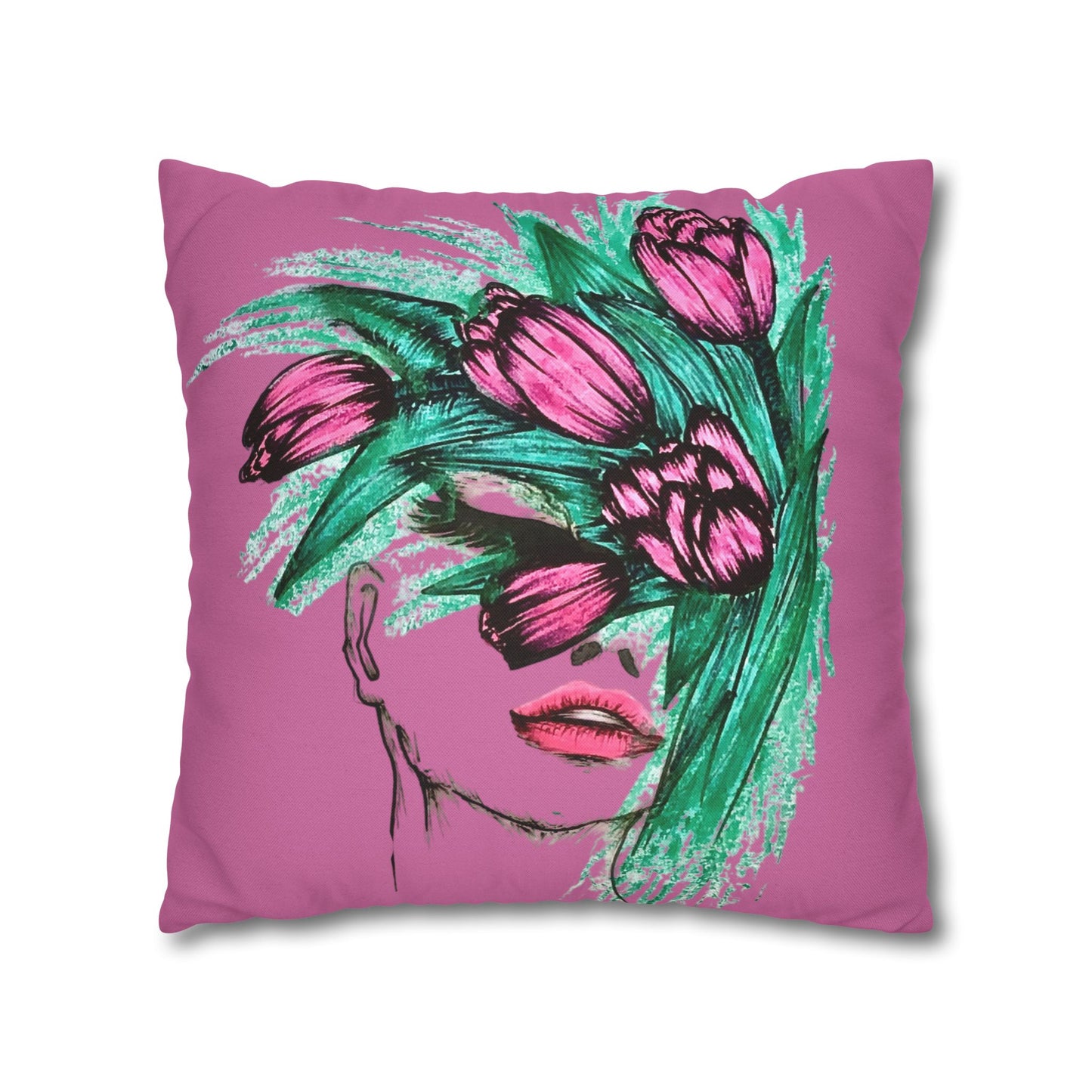 Spun Polyester Square Pillowcase