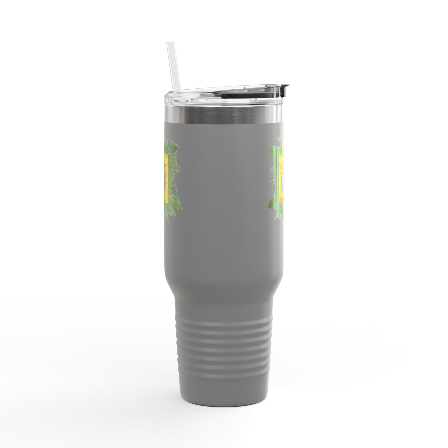 40oz Insulated Travel Mug — Tropical Hibiscus Floral Logo Design