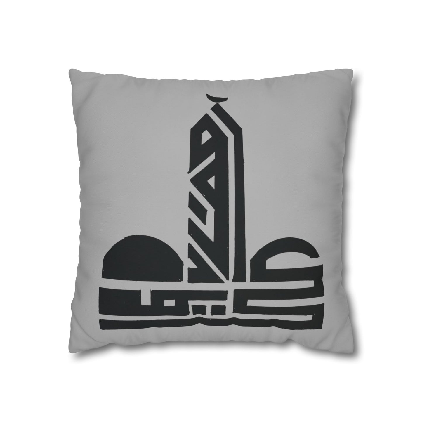 Elegant Square Poly Canvas Pillowcase with Modern Abstract Design