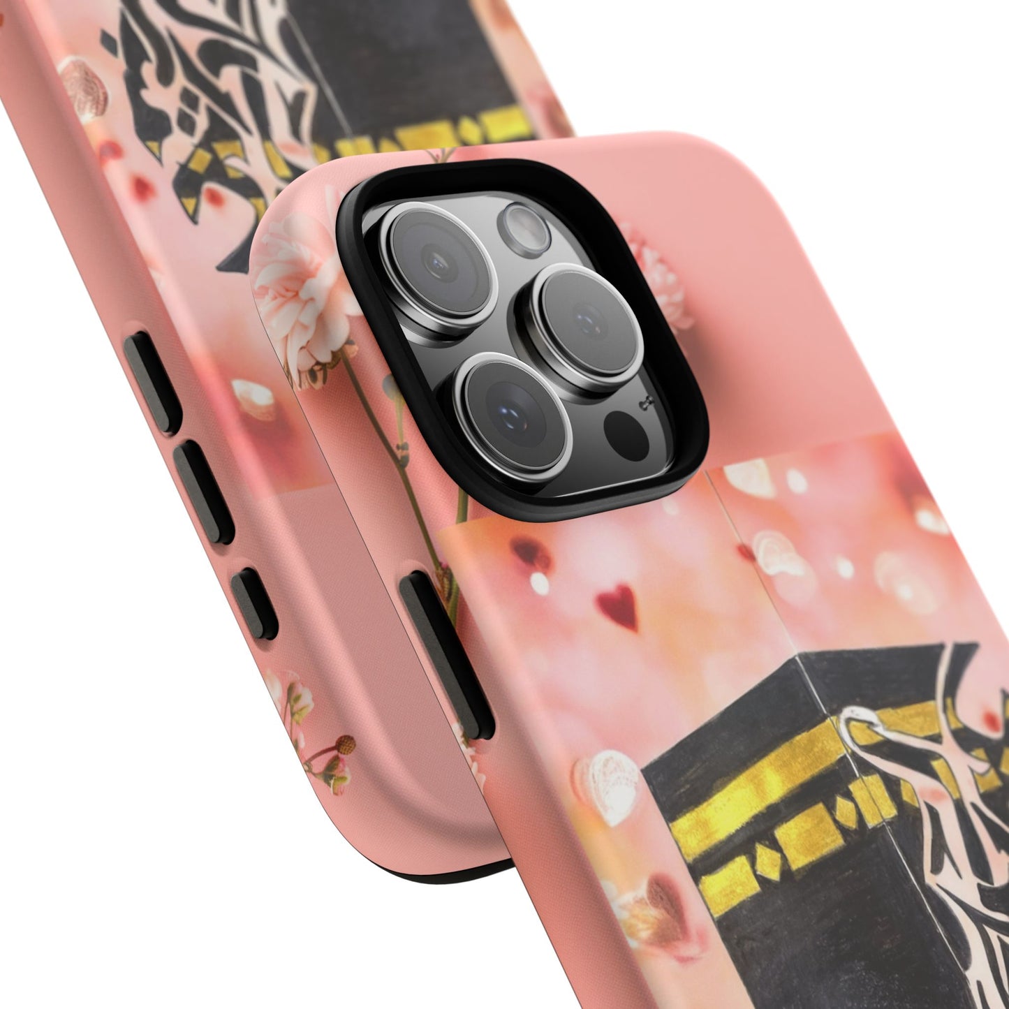 Kaaba Floral Phone Case – Pink Islamic Shrine Design