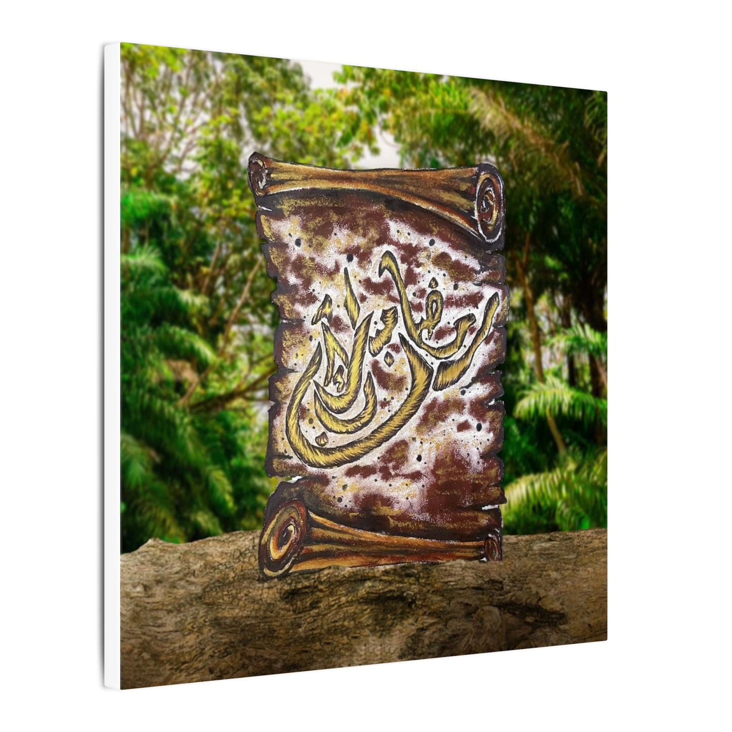 Matte Stretched Canvas Wall Art — Arabic Calligraphy Scroll Design