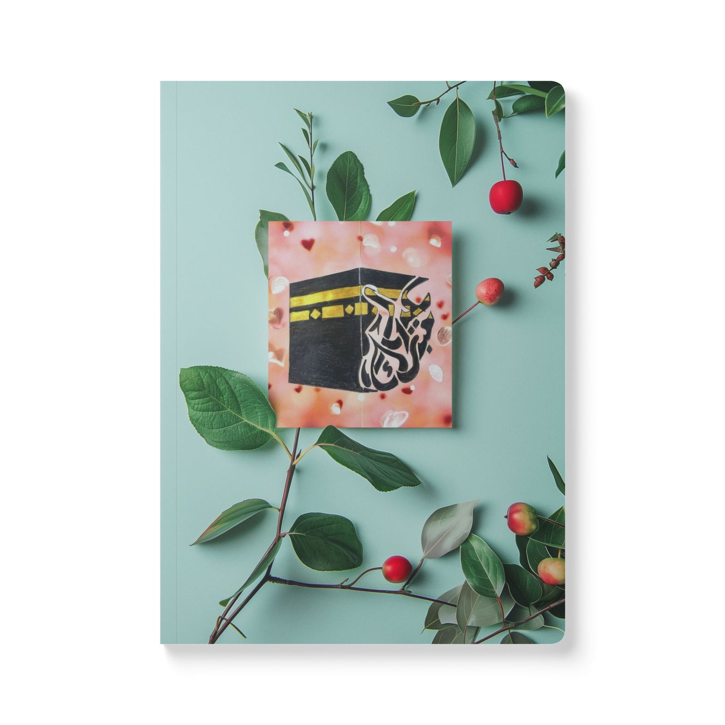 Islamic Kaaba Softcover Journal — Floral Pilgrimage Notebook