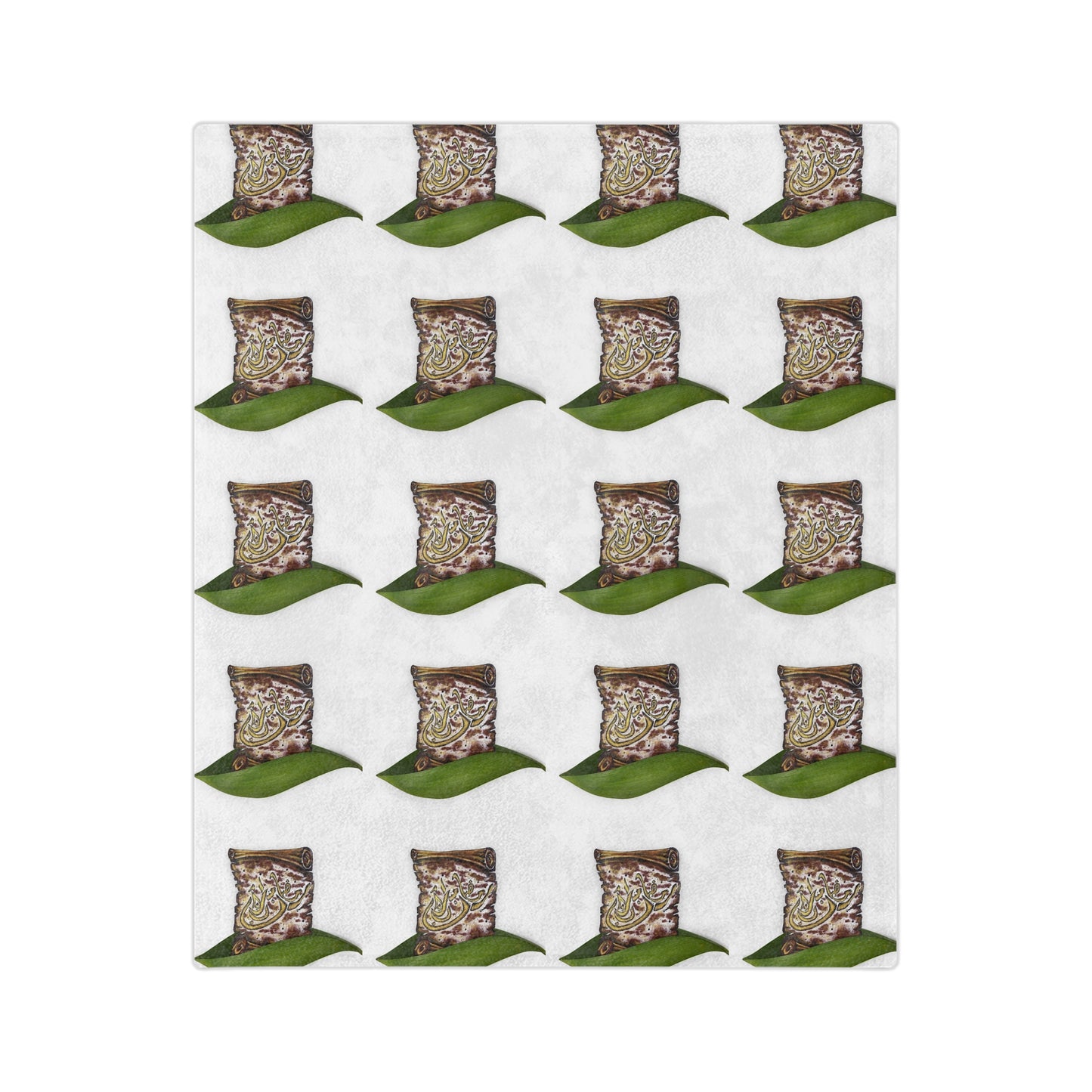 Velveteen Microfiber Blanket — Patterned Leaf & Seed Pillow Cozy Throw