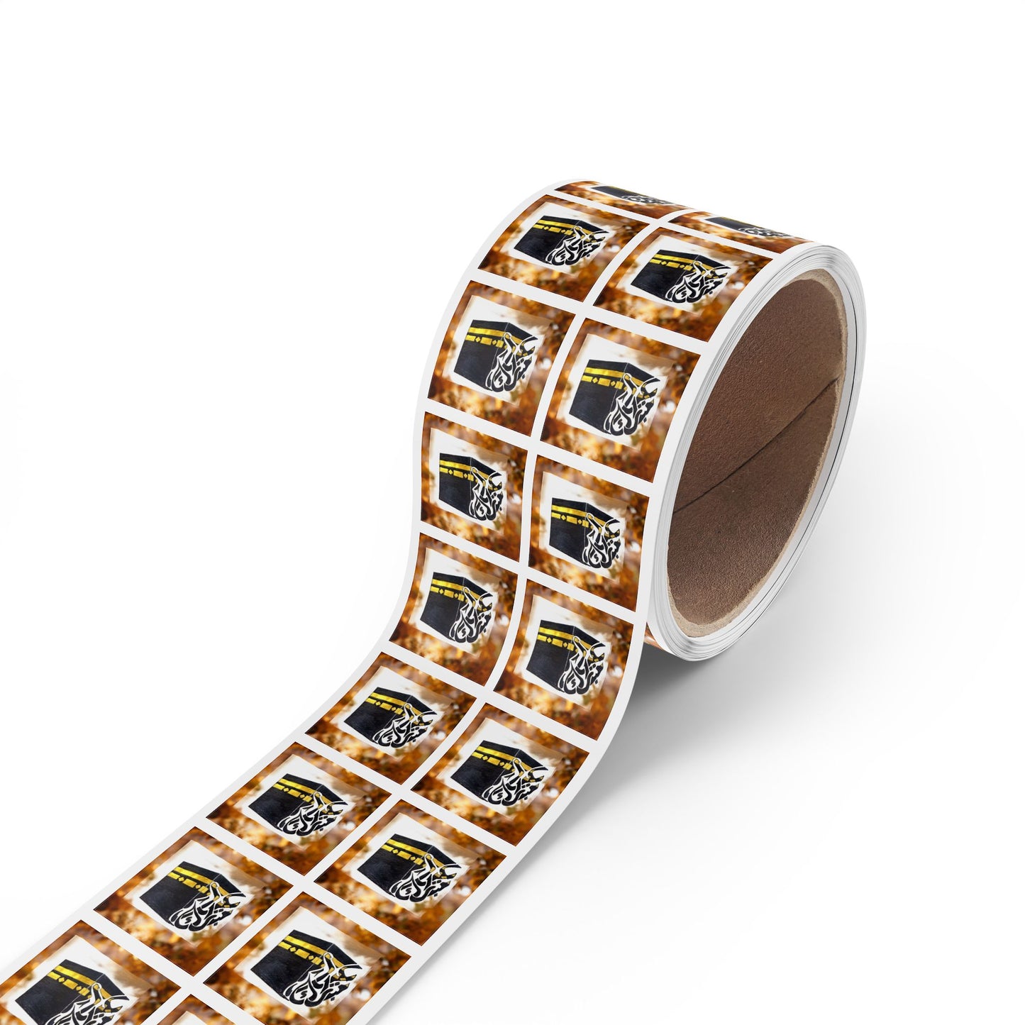 Kaaba Square Sticker Roll — Islamic Mosque Labels for Ramadan Eid Events