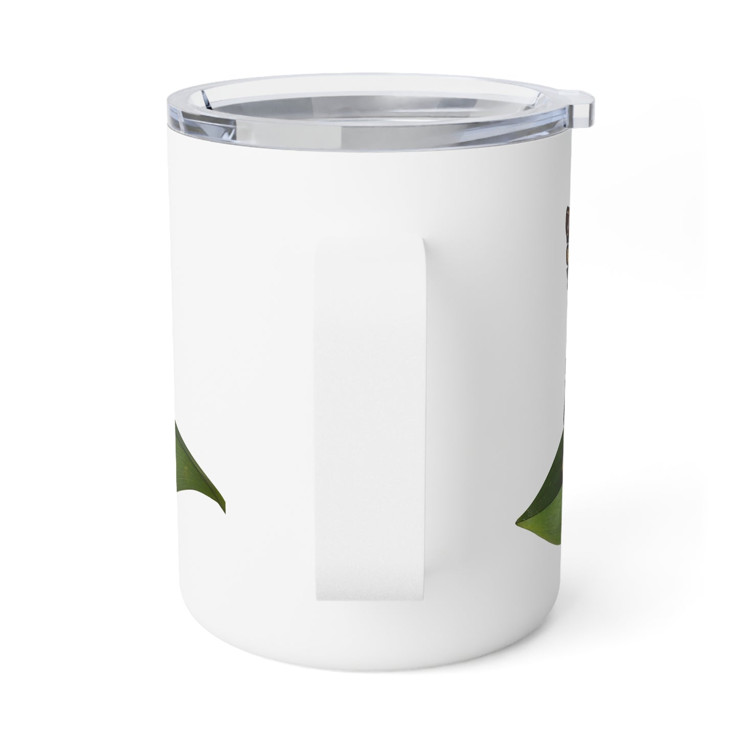 10oz Insulated Coffee Mug — Vintage Botanical Cigar Leaf Illustration