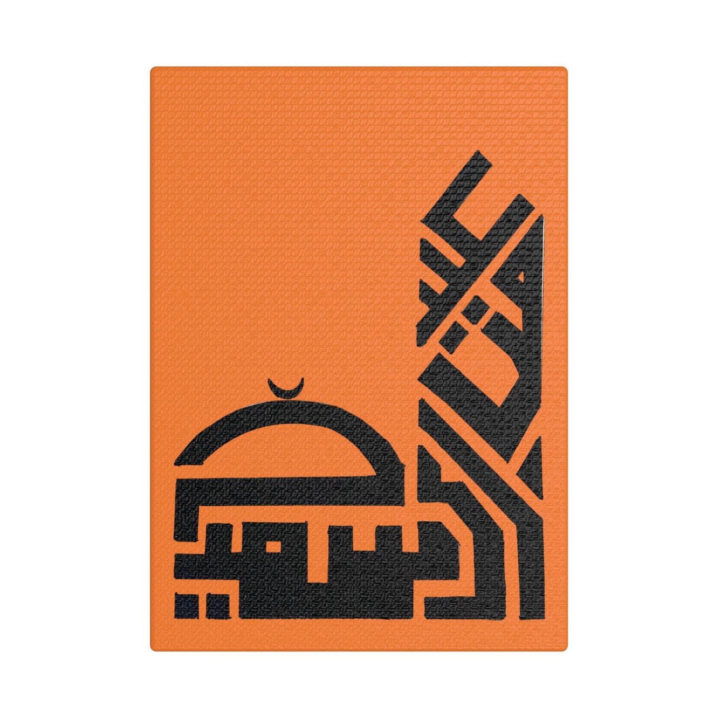 Modern Islamic Art Canvas - Orange Stretched Satin Print | Home Decor for Celebrations