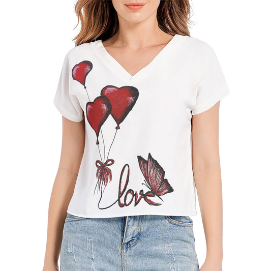 Batwing Sleeve V-Neck Top