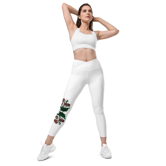 Crossover leggings with pockets