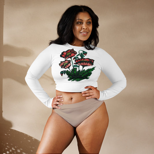 Recycled long-sleeve crop top