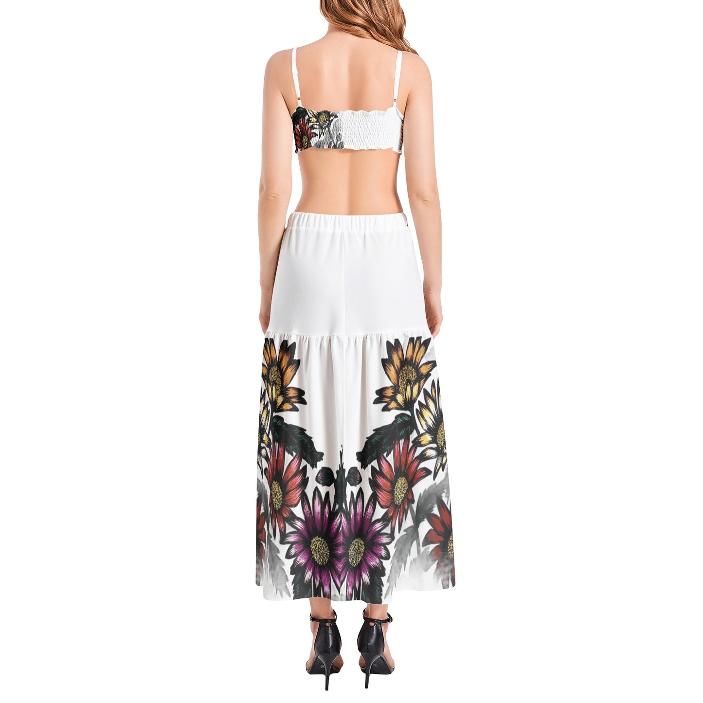 Bralette Top and High Slit Thigh Skirt Set