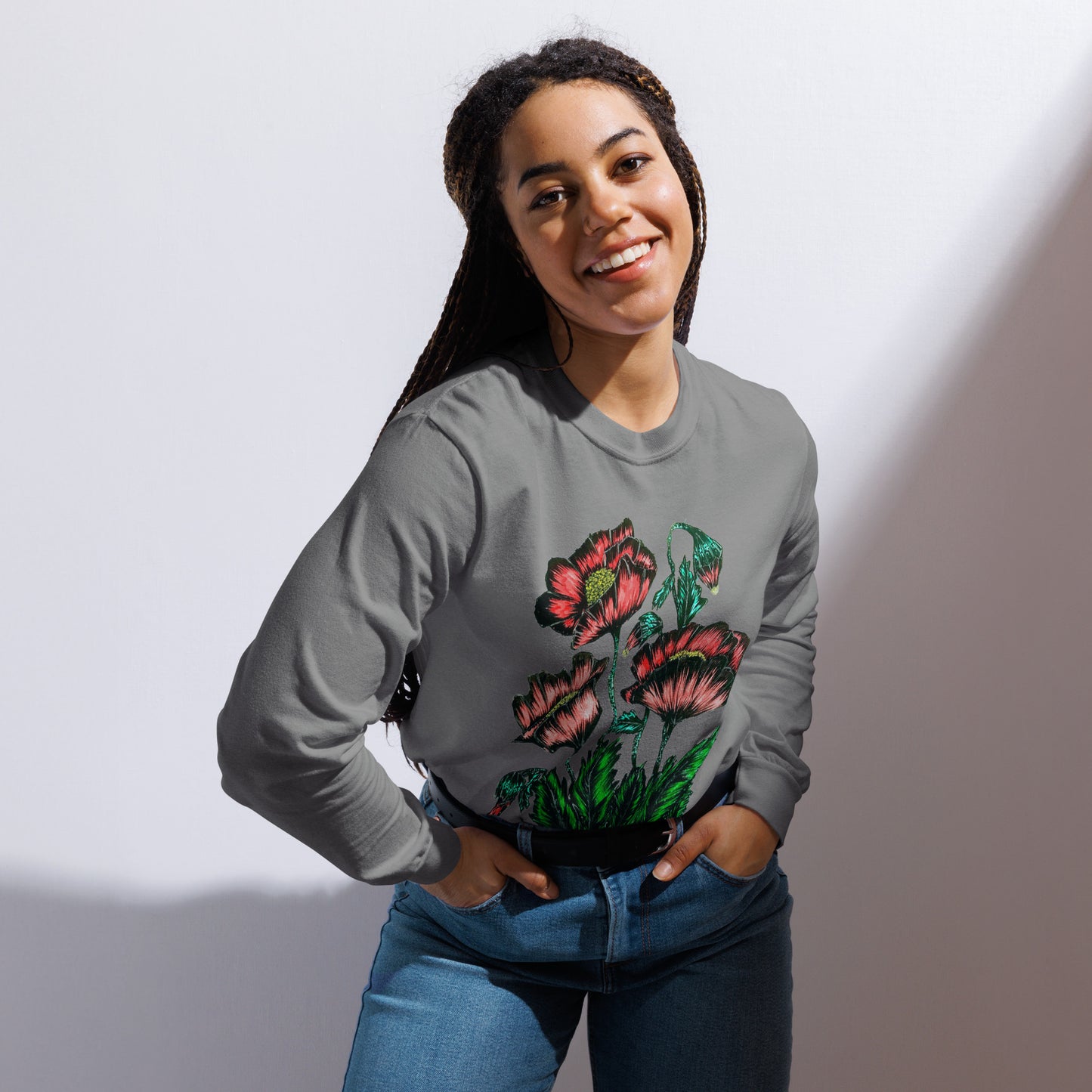 Garment-dyed heavyweight long-sleeve shirt