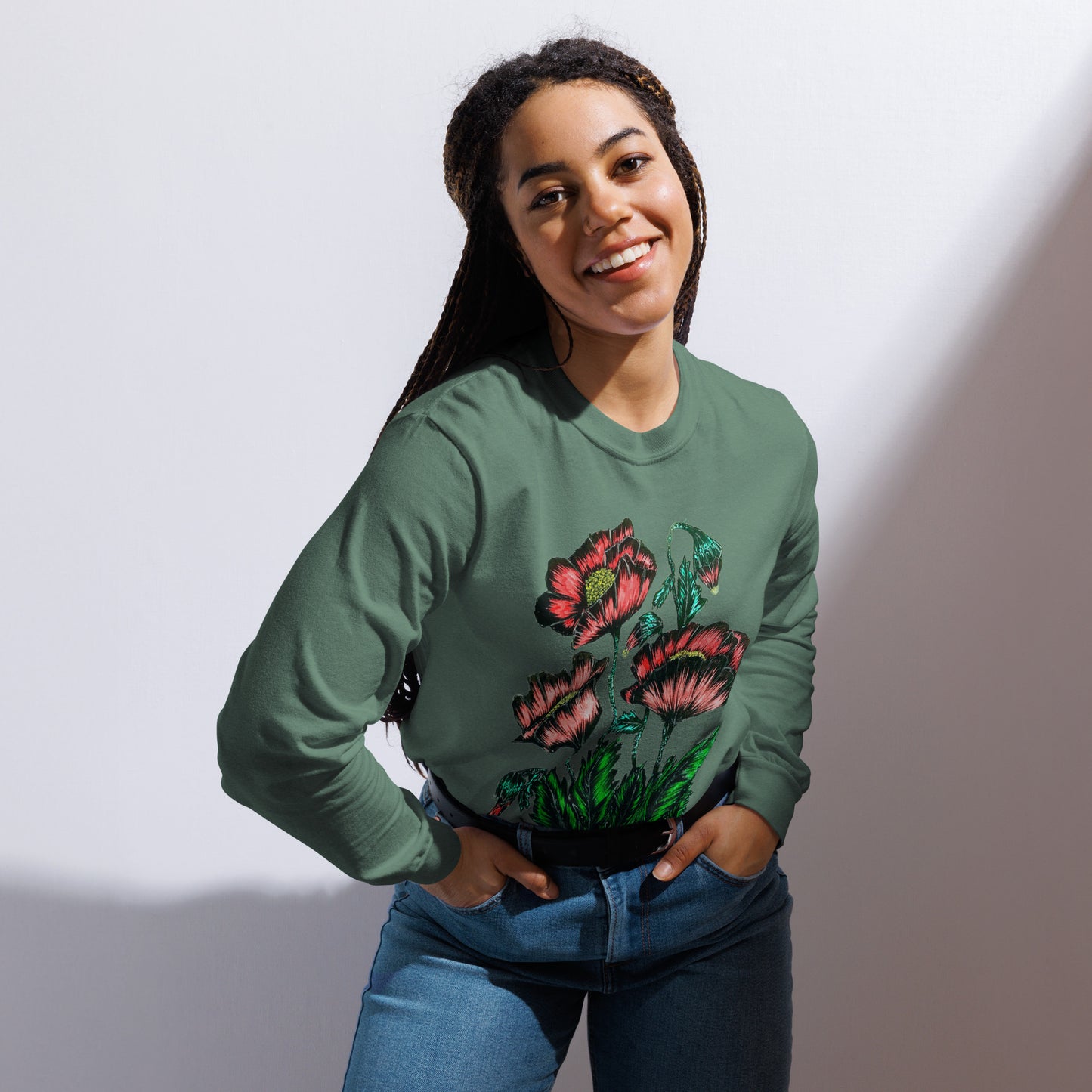 Garment-dyed heavyweight long-sleeve shirt