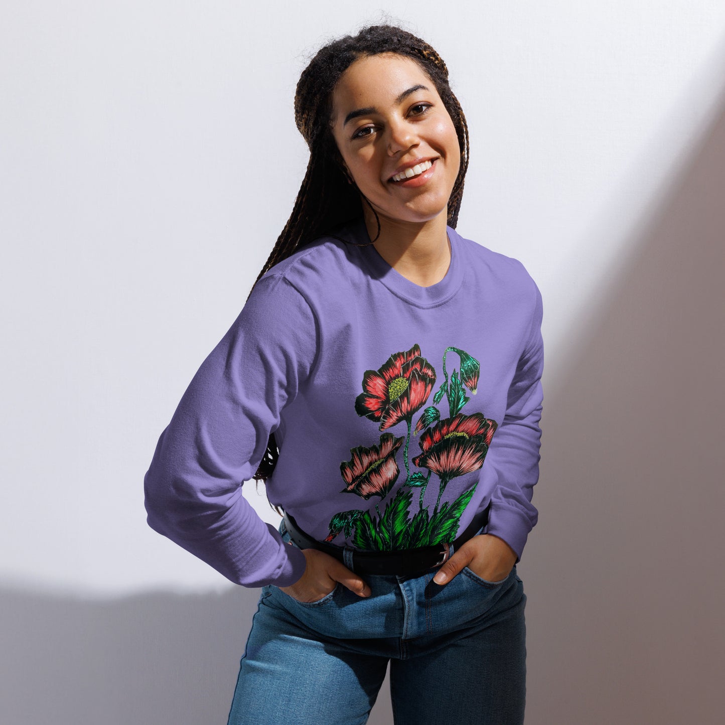 Garment-dyed heavyweight long-sleeve shirt