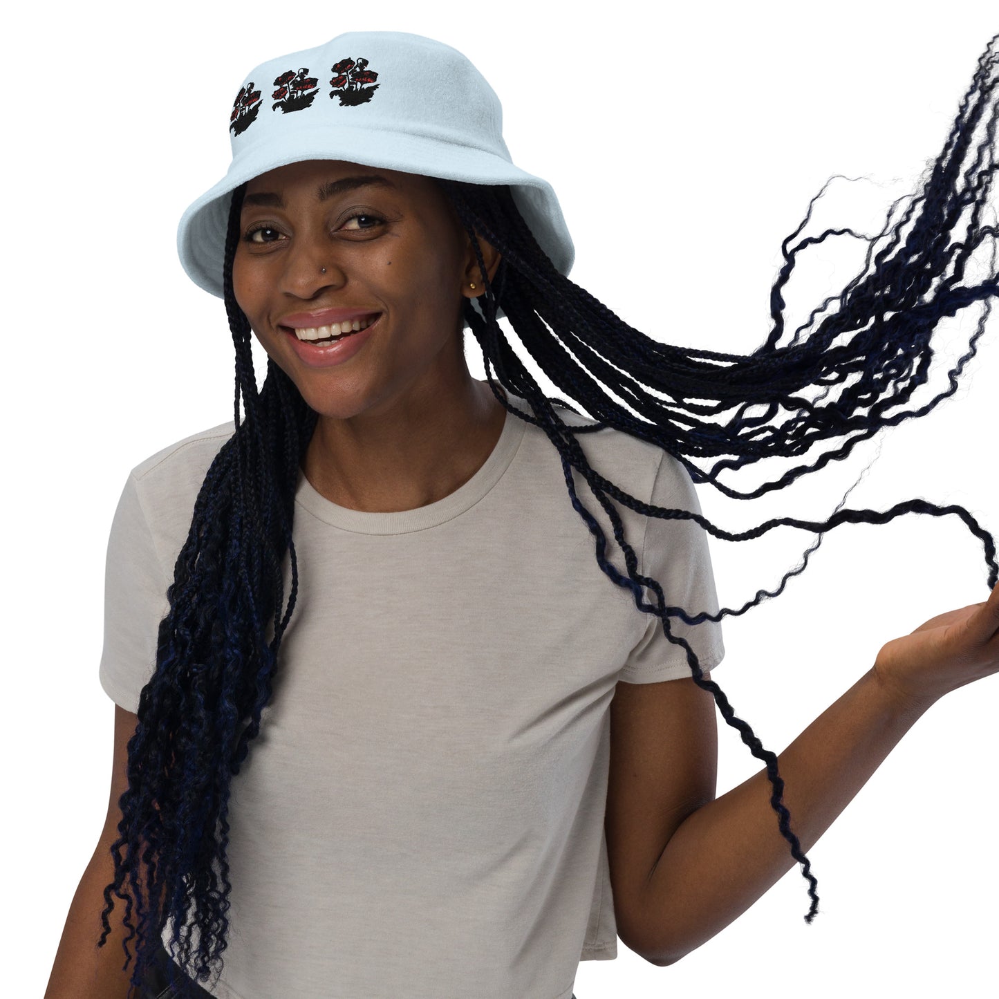 Unstructured terry cloth bucket hat